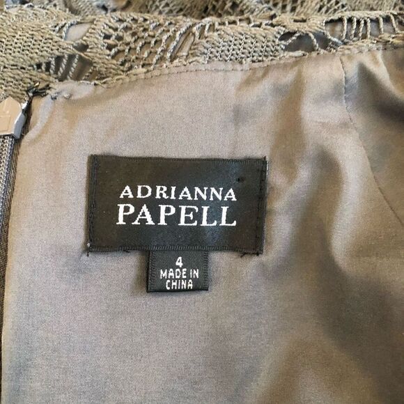 Adrianna Papell Gray Lace Sheath Dress - Picture 8 of 15